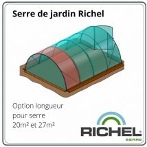 Richel - Complement longueur 1,50m pour Serre de jardin 4,50m fabrication francaise