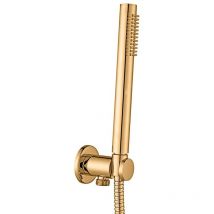 Paffoni - Set de douche avec prise d'eau et douchette en métal couleur or brillant ZDUP094HG Or
