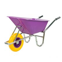 110L Purple Garden Builders Heavy Duty Wheelbarrow with Reinforced Tyre - KCT