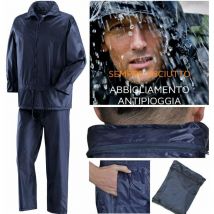 Completo impermeabile moto pesca caccia lavoro m l xl xxl xxxl cappuccio borsett taglia: xl