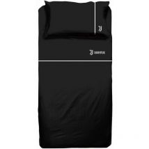 Completo Lenzuola singolo con ricamo Juventus nero