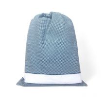 EasyZip Sacca Asilo con Nome - Tela Aida da Ricamare - Sacca in Puro Cotone, disponibile in 9 Colori, Resistente e Made in Italy Acquamarina Cm. 40x50