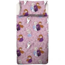 Frozen, Lenzuolo Letto Piazza e Mezza, Completo Letto, Lenzuolo Sopra, Lenzuolo Con Angoli, Federa, Rosa, Disney, 100 Percento Cotone, Prodotto