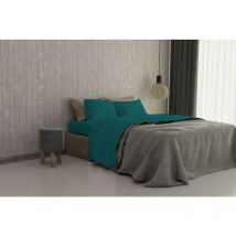 Completo letto Max Color, 100% Cotone, Verde Bottiglia, Matrimoniale