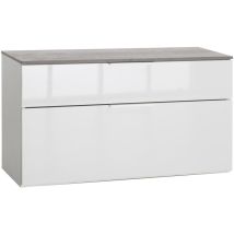 Composad - Panca Doppio Cassetto Linea 'galaverna' Cm. 35 X 90 X H.50 - Cemento/bianco