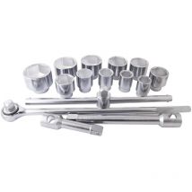 Clas - Composition cliquet+douilles 6 pans 1' 36-80mm (15 pcs) - om 2354BL Equipements