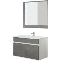 Composition de salle de bain à deux portes Fabula White Cement Line 90x47x h57cm