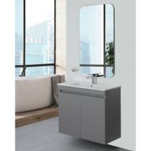 Feridras - Composition de salle de bain suspendue slim Ligne Pastel Couleur Gris Moyen 80x37x h69 cm