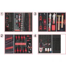 Composition d'outils 4 tiroirs pour servante, 263 pièces