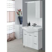 Inbagno - Composition salle de bain grise deux tiroirs et deux portes 80x46x h86 cm