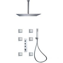 Kroos - Composition thermostatic shower mixer & recessed chrome massage jet - Celaya
