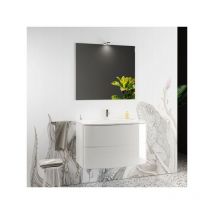 Argonauta - Mobile bagno sospeso con specchiera e lavabo integrato modello luna 90cm composizione completa mobo