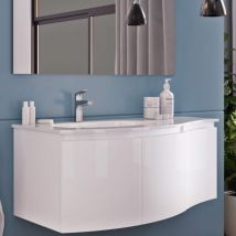 Savinidue - Composizione mobile da bagno onda bianco lucido ONDA/F00/00
