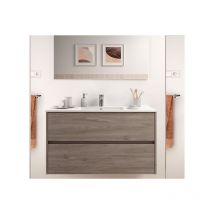 Mobile sospeso Noja cm. 100 con lavabo rovere eternity di Salgar Rovere