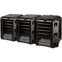 Compostador 1200 l Prosperplast Compogreen Module de plástico en color Negro, 82,6 (alto) x 198 (ancho) x 71,9 (profundo) cms - Negro