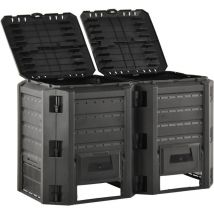 Composteur de jardin Noir 800 L