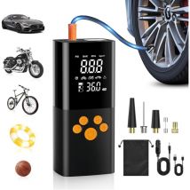 Compresseur à Air Portatif, 10000mAh Gonfleur Pneus Voiture sans Fil 150PSI Compresseur Voiture Portatif avec écran LCD Numérique,Pompe à air
