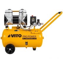 Vito - Compresseur à Air Portatif Silencieux 24L 2CV / 1,5 kW Gonfleur Pneus Voiture Chantier Sans huile 8 bar