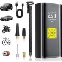 Compresseur à Air Portatif,Mini Compresseur a Air Portatif 4000mAh, Pompe a 150 PSI Gonfleur Velo avec Écran Digital et Lumières LED,pour Voiture