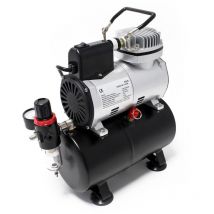 Wiltec - Compresseur à membrane Aérographe Airbrush AF186 – 4 bar – Diaphragme – Sans huile – Réservoir d'air Réducteur de pression Coupure