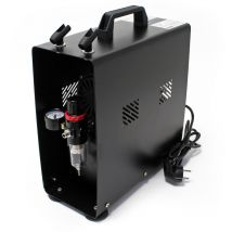 Wiltec Compresseur à membrane Aérographe Airbrush AF186A – 4 bar – Diaphragme – Sans huile – Réservoir d'air Réducteur de pression Coupure