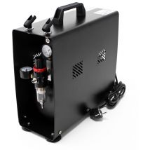 Compresseur à membrane Aérographe Airbrush AS196AW – 2 cylindres – 6 bar – Diaphragme – Sans huile – Réservoir d'air et Interrupteur 2 étapes –