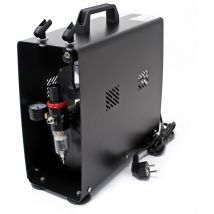 Compresseur à membrane Aérographe Airbrush AS196A – 2 cylindres – 6 bar – Diaphragme – Sans huile – Réservoir d'air et Interrupteur 2 étapes –