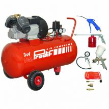 Prodif - Compresseur coaxial 100L 3CV V204710 + Kit 8 accessoires raccords rapides