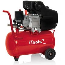 Itools - Compresseur d'air 24L 8 bar 2CV 1.5KW 115 psi Débit d'air max : 206 L/min 19.9Kg kG