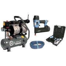 Compresseur d'air à piston silencieux Silent 6/6SH, agrafeuse/cloueuse, tuyau de diamètre 8/14 mm, longueur 8 mètres Lacme
