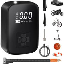 Basetbl - Compresseur d'air portable, mini pompe électrique 3600 mAh 150 psi pompe à vélo électrique avec écran lcd numérique 4 modes gonfleur de