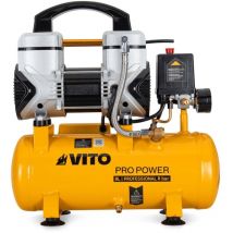 Vito - Compresseur d'Air Silencieux 8L Sans Huile 8 bar 1,5 cv / 1,1 kW Gonfleur Electrique Portatif Voiture