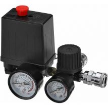 Compresseur Jauges de régulateur de soupape de commande de pressostat de compresseur d'air 220 v 0-180 psi avec connecteur rapide (220 v)