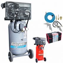 Compresseur vertical à courroie 100L 1003MVLC Prodif Kit 6 accessoires raccords rapides Prodif
