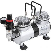 Minkurow - Compressore per aerografo Doppio cilindro Modello artistico Cura della pelle Torta Colore Trucco Pompa a getto d'inchiostro per tatuaggi