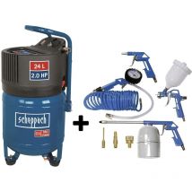 Scheppach - Compressore hc24v aria verticale 24 lt litri + kit accessori 8 pz