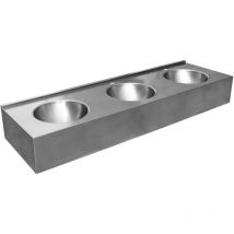 Nofer - Compteur avec trois éviers 1800x270x550 mm, en acier inoxydable brossé