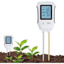 Jalleria - Compteur de sol, compteur d'humidité du sol numérique 3 en 1 avec pH/humidité/température pour jardin, pelouse, agriculture et plantes