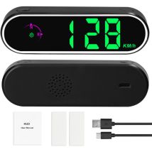 Compteur de vitesse numérique gps à affichage tête haute pour voiture avec affichage led coloré, horloge et fonction boussole, alarme de survitesse