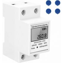 KZQ - Compteur d'électricité monophasé 220V 50Hz avec affichage lcd Montage sur rail din 35mm - msbd