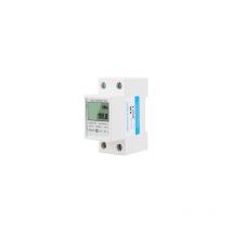 Compteur d'énergie électrique monophasé 220V 50Hz - Écran LCD - Montage sur rail DIN 35 mm