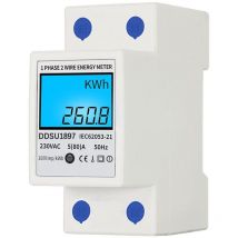 Compteur d'énergie électrique numérique Compteur d'électricité monophasé sur rail din Compteur électrique multifonction monophasé à deux fils