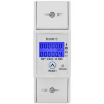 Paryou - Compteur d'Énergie Électrique sur Rail din 35mm, Compteur Horaire 230V/5-80A Monophasé, Compteur de Rétroéclairage Électronique, Mètre Watt
