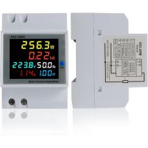 Jalleria - Compteur d'Énergie Monophasé,AC 40-300V 100A Compteur Electrique 1 phasé Wattmètre Rail din Mètre Watt KWh Voltmètre Ampèremètre Avec