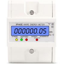 Compteur d'énergie triphasé à 4 fils 220/380V 5-80A Consommation d'énergie Compteur kWh Installation sur rail din Compteur d'énergie électrique