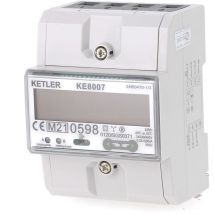 KE8007 : Compteur électrique modulaire Ketler Tétra 80 a - Certifié mid - Simple tarif - Sortie d'impulsion - Affichage lcd
