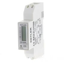KE10006 : Compteur électrique modulaire Ketler Monophasé 100 a - Certifié mid - Remise à zéro partielle - Simple tarif - Affichage lcd