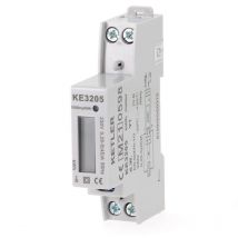 KE3205 : Compteur électrique modulaire Ketler Monophasé 45 a - Certifié mid - Simple tarif - Sortie d'impulsion - Affichage lcd