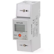 KE8003 : Compteur électrique modulaire Ketler Monophasé 80 a - Remise à zéro partielle - Sortie d'impulsion - Affichage lcd