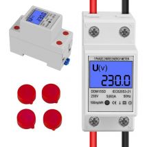 Rqiurpn - Compteur Électrique Monophasé, Compteur d'Alimentation Numérique avec Écran lcd, 5(80) a 230V 50Hz Compteur d'Énergie Électrique Numérique